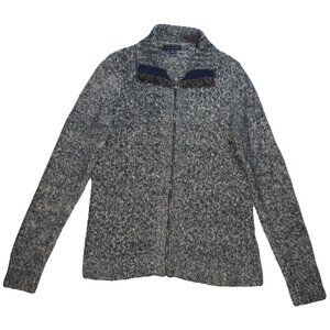 Tommy Hilfiger Women’s Cable Knit Zip Up Gray Cardigan Sweater Size Medium